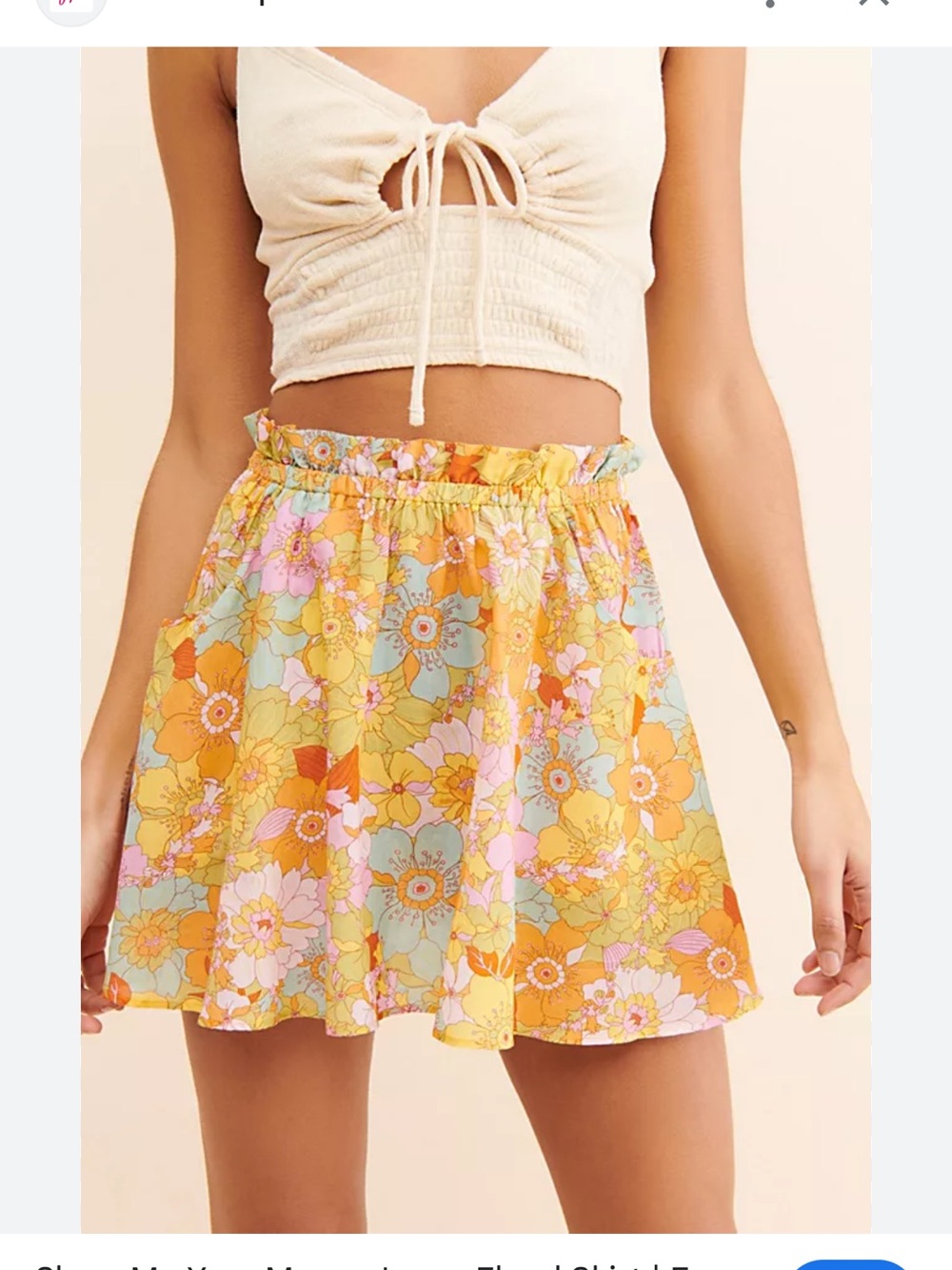 Show Me Your Mumu Floral Mini Skirt - Yellow, Orange, Turquoise, Pink, White